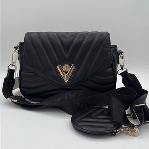 Valentino Orlandi Black Quilted Crossbody Bag